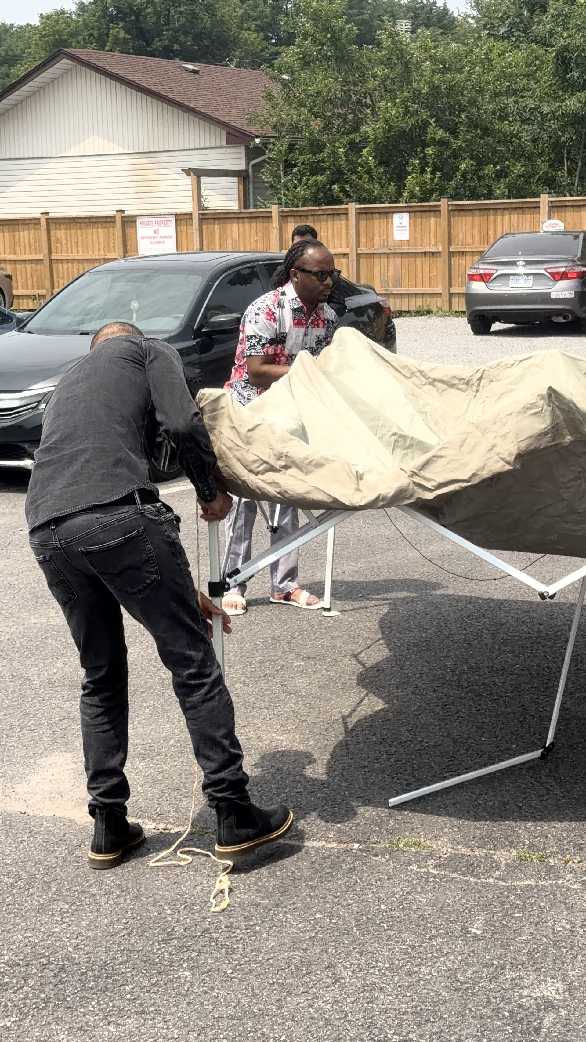 Anthony helping set up for an event at the St. Catharines Mosque