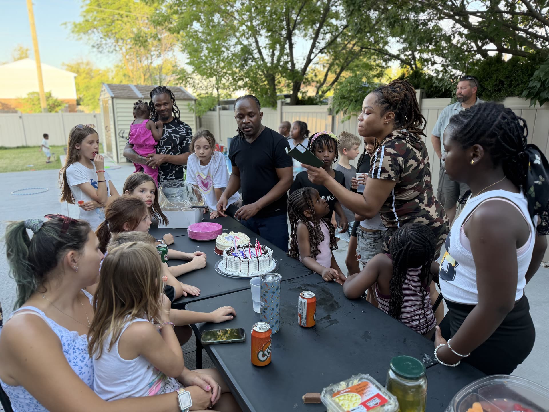 Anthony connecting with families in the community
